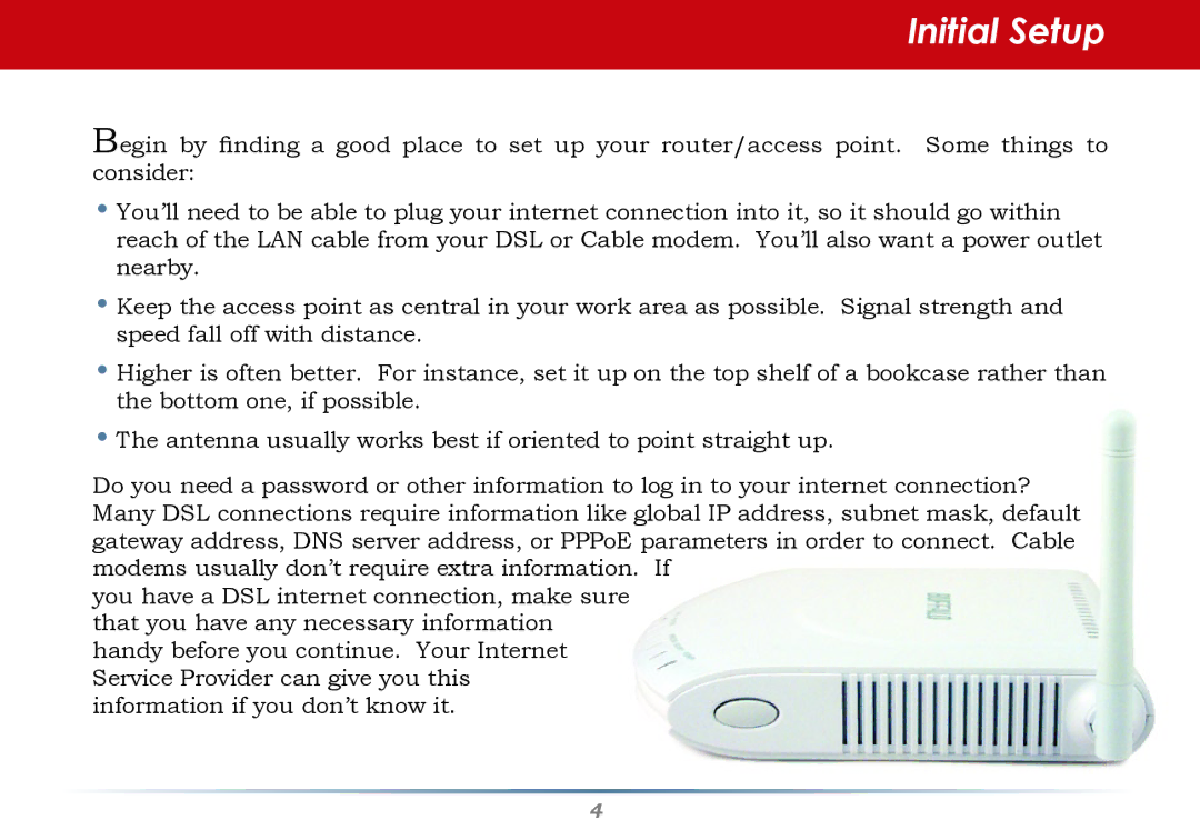 Buffalo Technology WHR-G125 user manual Initial Setup 