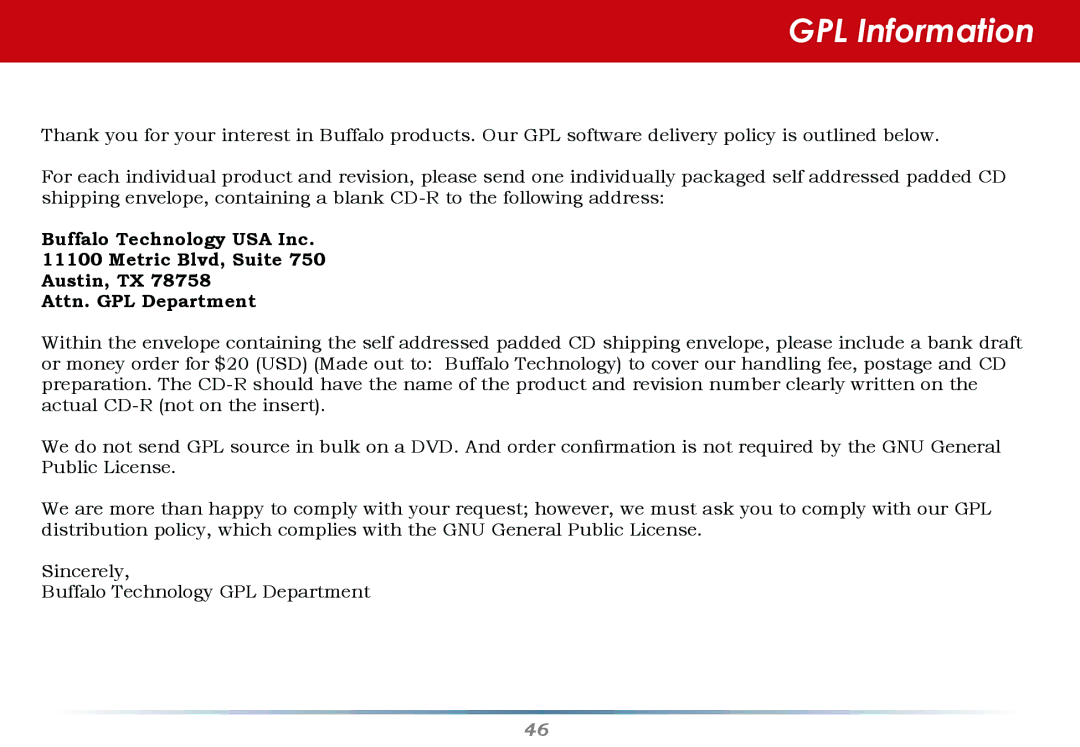 Buffalo Technology WHR-G300N-US user manual GPL Information 