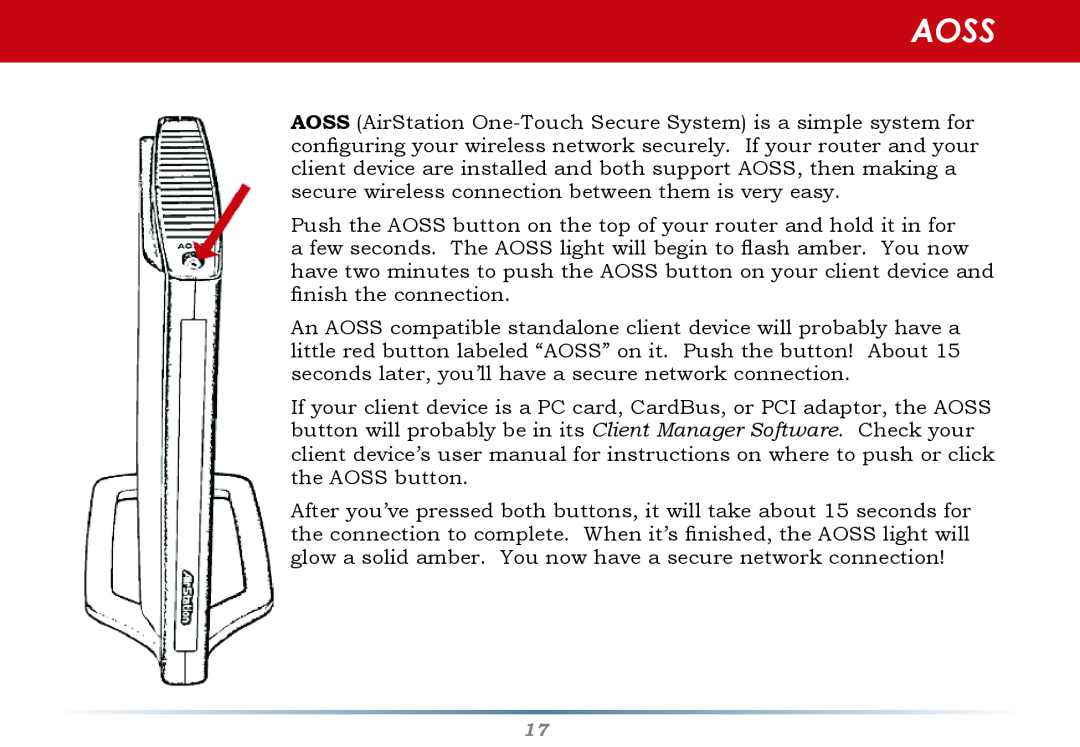 Buffalo Technology WHR-G300N-US user manual Aoss 