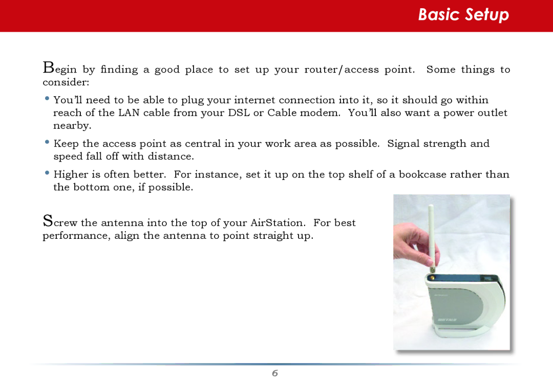 Buffalo Technology WHR-G54S user manual Basic Setup 