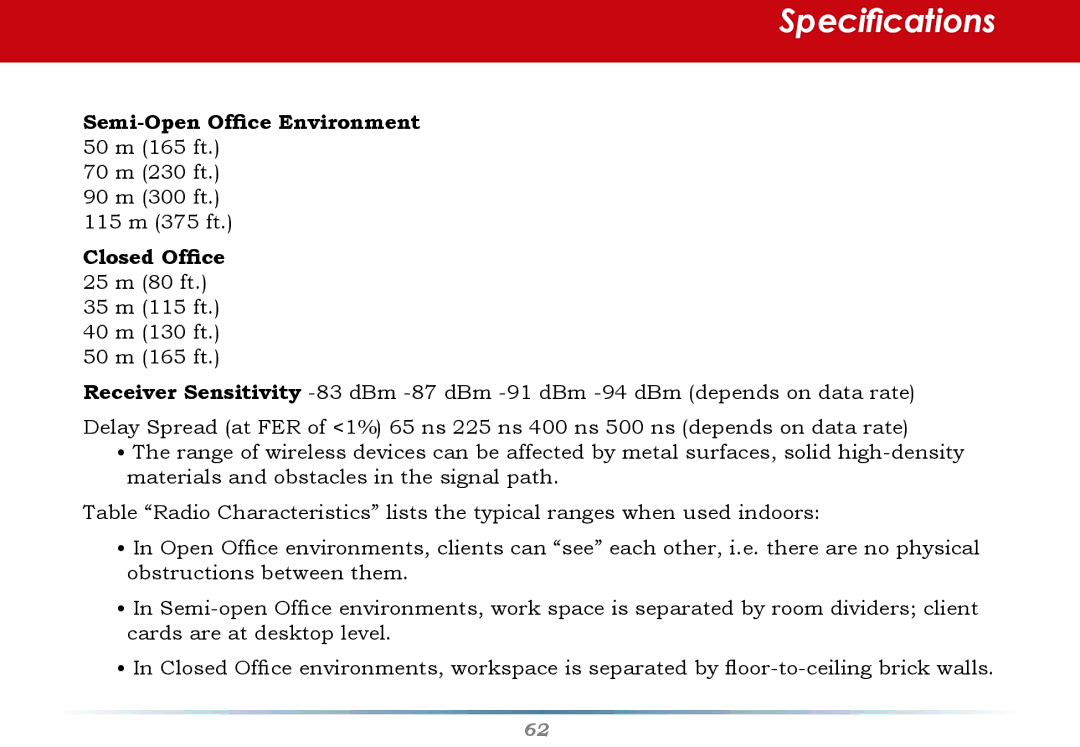 Buffalo Technology WHR-G54S user manual Semi-Open Office Environment 50 m 165 ft 