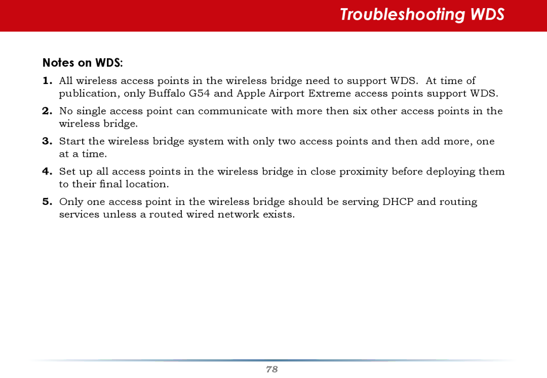 Buffalo Technology WHR-G54S user manual Troubleshooting WDS 