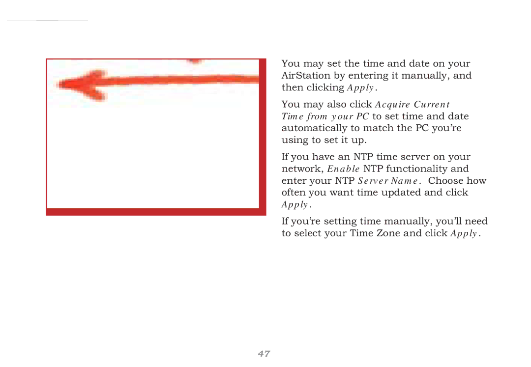 Buffalo Technology WHR-HP-G54 user manual Admin Conﬁg Date/NTP 