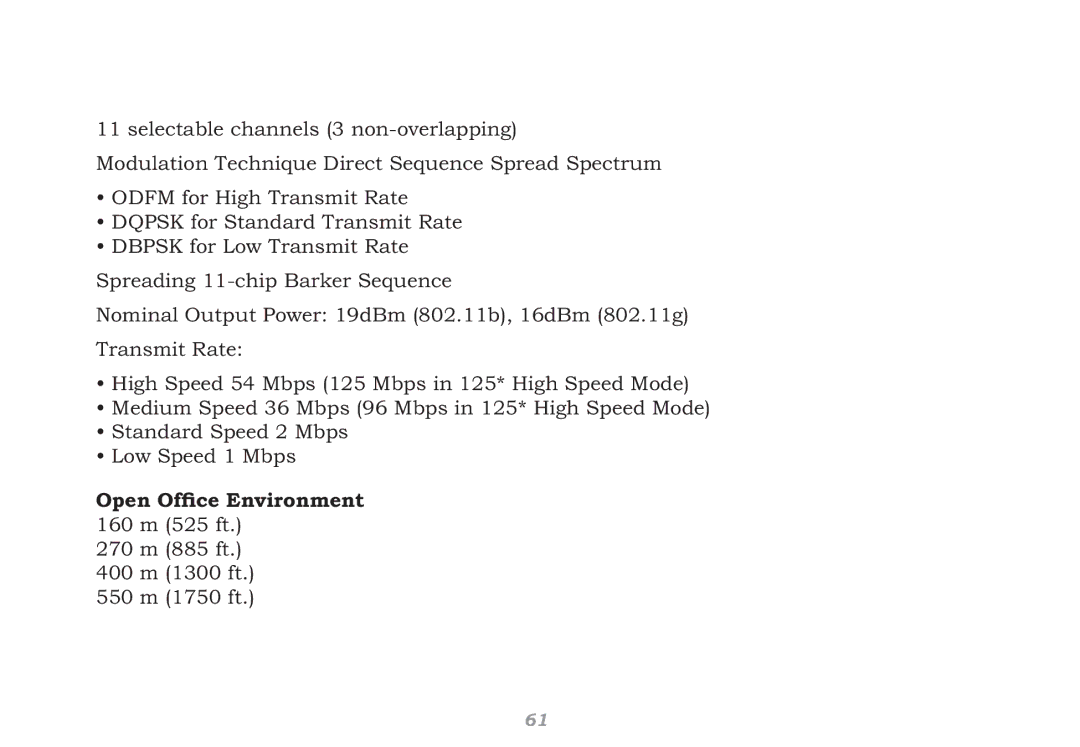 Buffalo Technology WHR-HP-G54 user manual 270 m 885 ft 400 m 1300 ft 550 m 1750 ft 