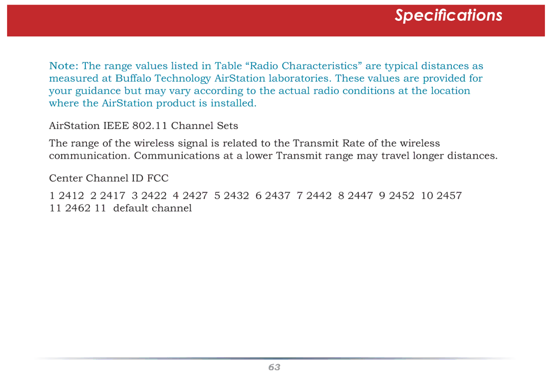 Buffalo Technology WHR-HP-G54 user manual AirStation Ieee 802.11 Channel Sets 