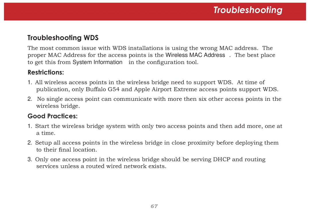 Buffalo Technology WHR-HP-G54 user manual Troubleshooting WDS 