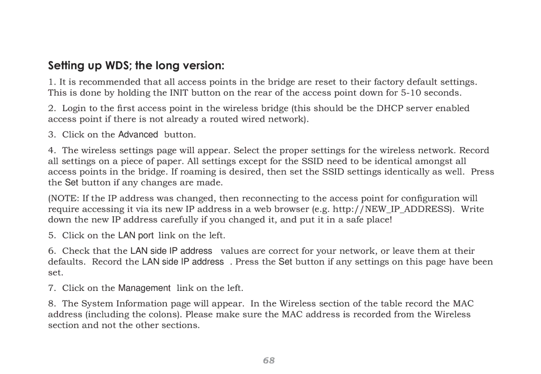 Buffalo Technology WHR-HP-G54 user manual Setting up WDS the long version 