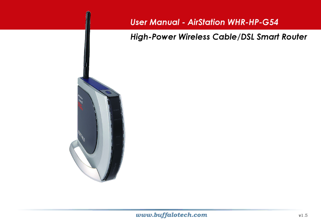 Buffalo Technology WHR-HP-G54 user manual High-Power Wireless Cable/DSL Smart Router 