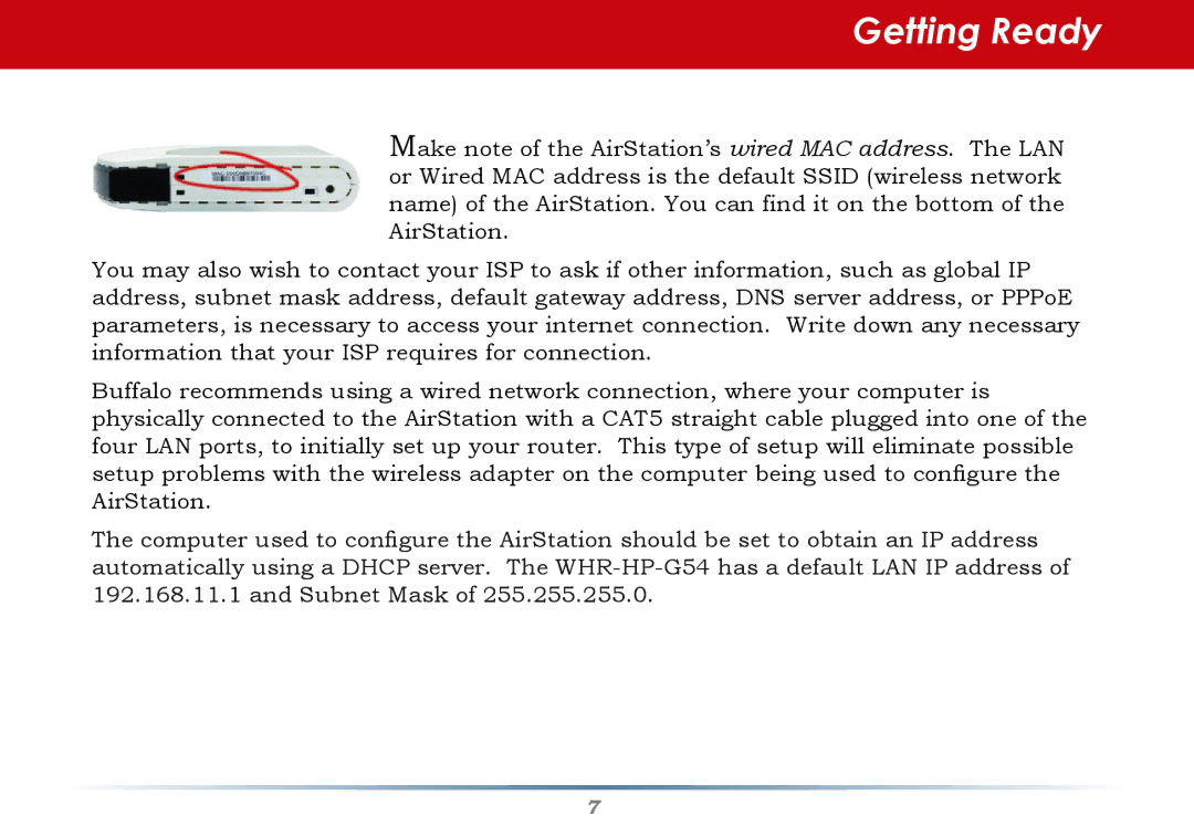 Buffalo Technology WHR-HP-G54 user manual Getting Ready 