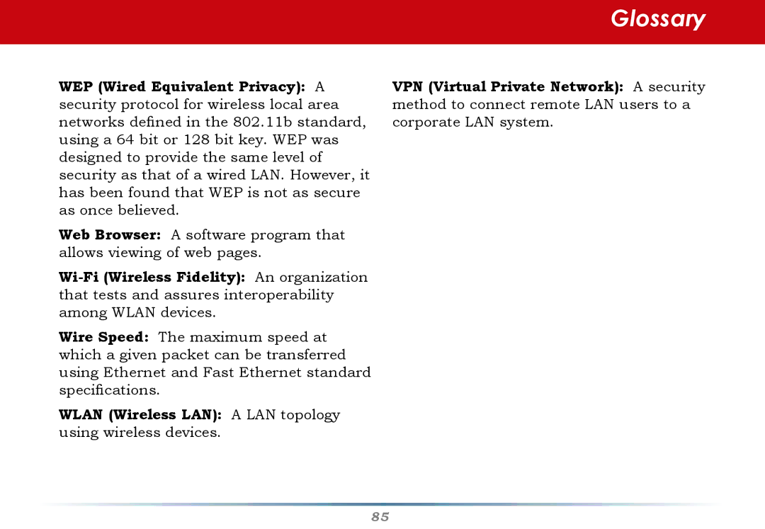 Buffalo Technology WHR-HP-G54 user manual Glossary 