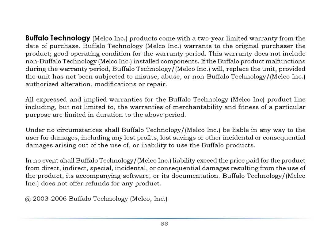 Buffalo Technology WHR-HP-G54 user manual Warranty Information 