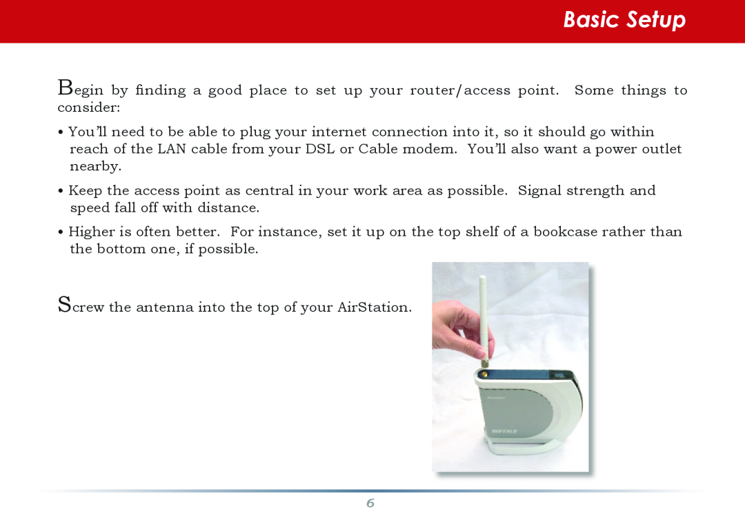 Buffalo Technology WHR-HP-G54 user manual Basic Setup 