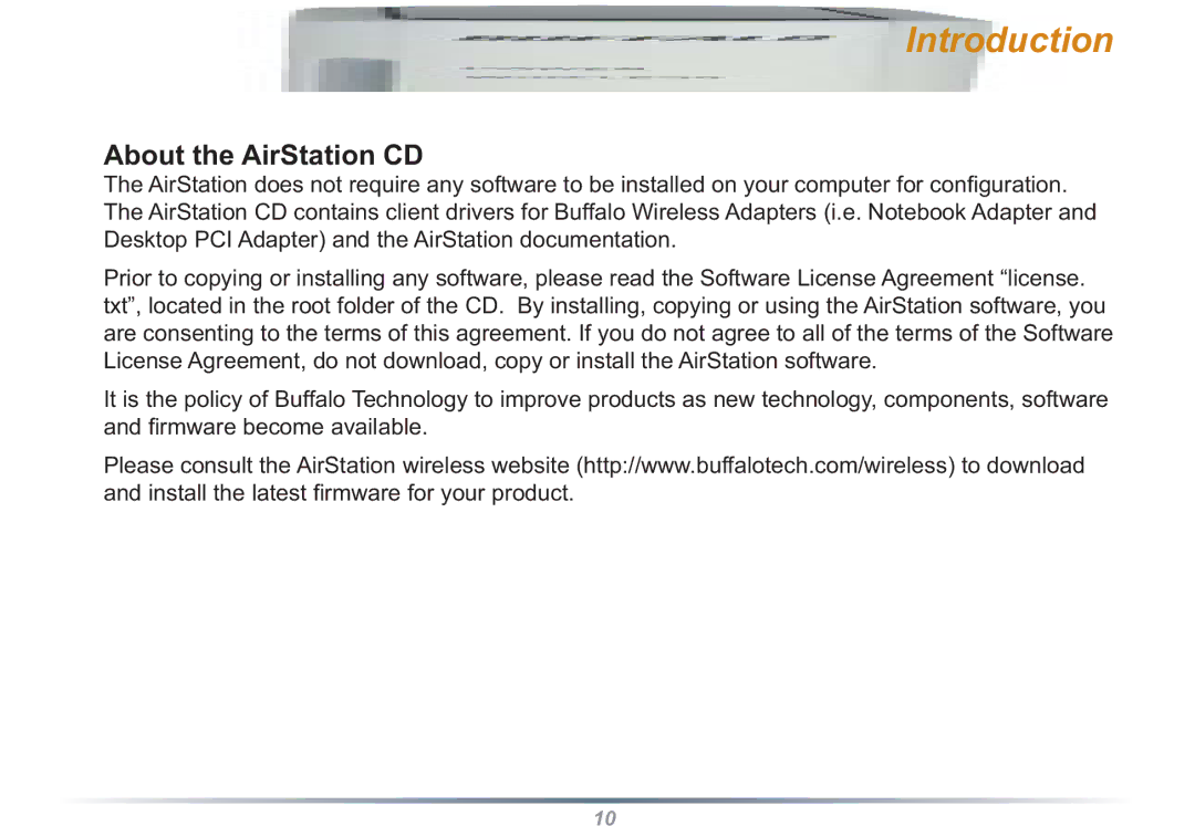 Buffalo Technology WHR3-G54 user manual About the AirStation CD 