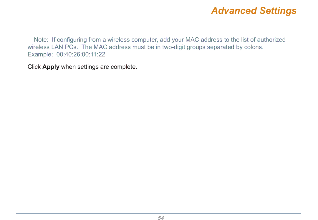 Buffalo Technology WHR3-G54 user manual Click Apply when settings are complete 