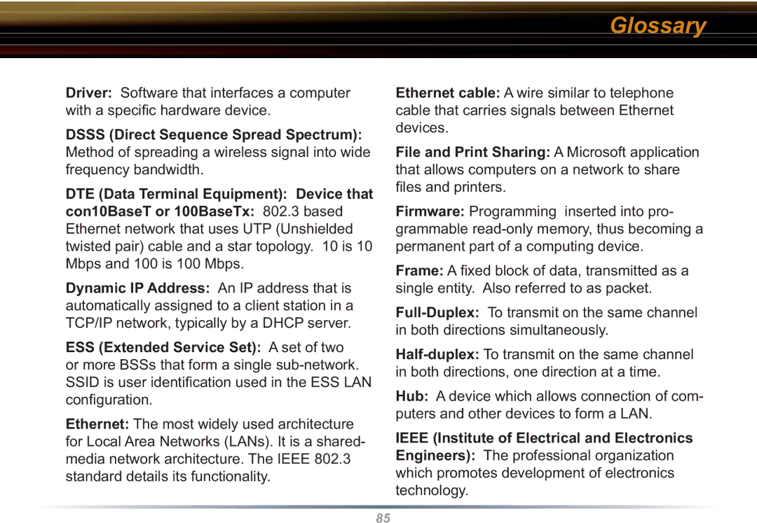 Buffalo Technology WHR3-G54 user manual Glossary 