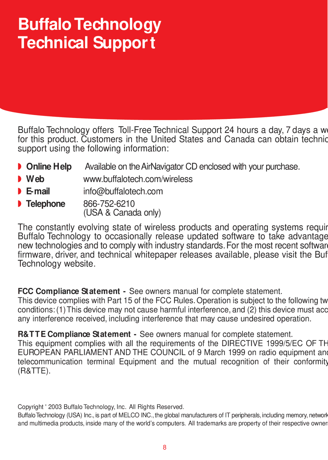 Buffalo Technology WLA-G54 setup guide BuffaloTechnology Technical Support 