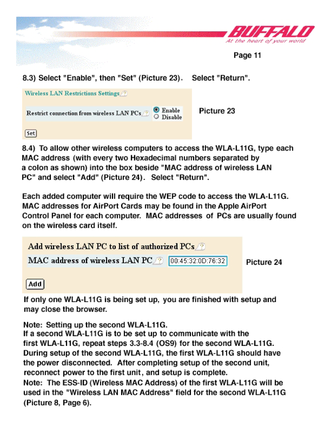 Buffalo Technology WLA-L11 manual 