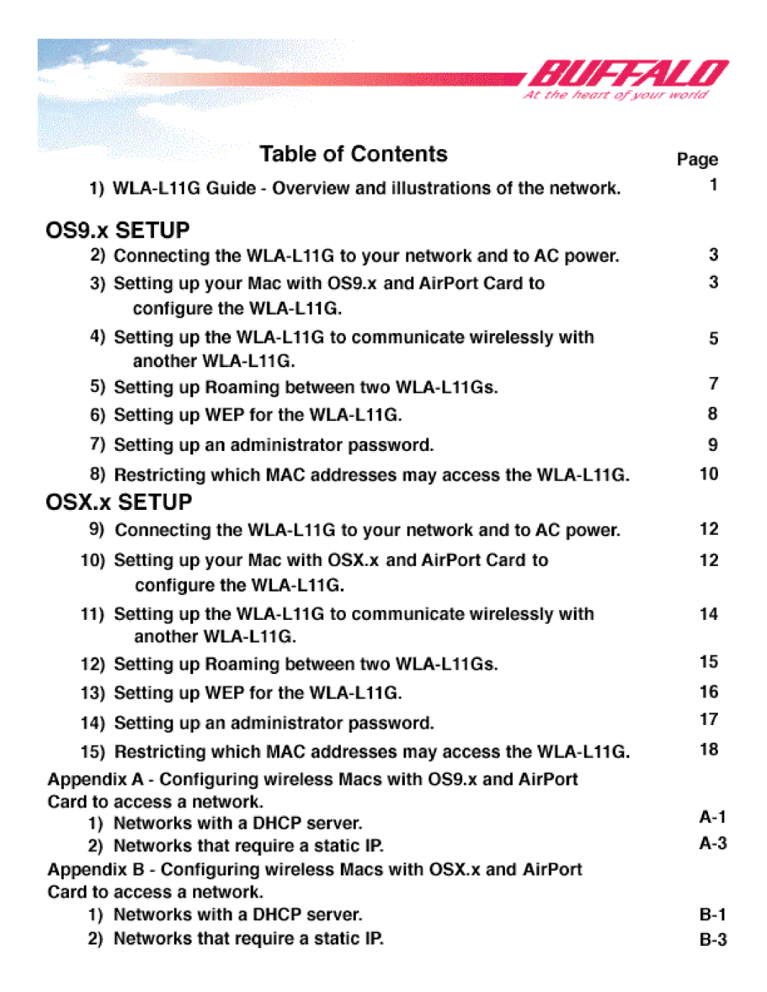 Buffalo Technology WLA-L11 manual 