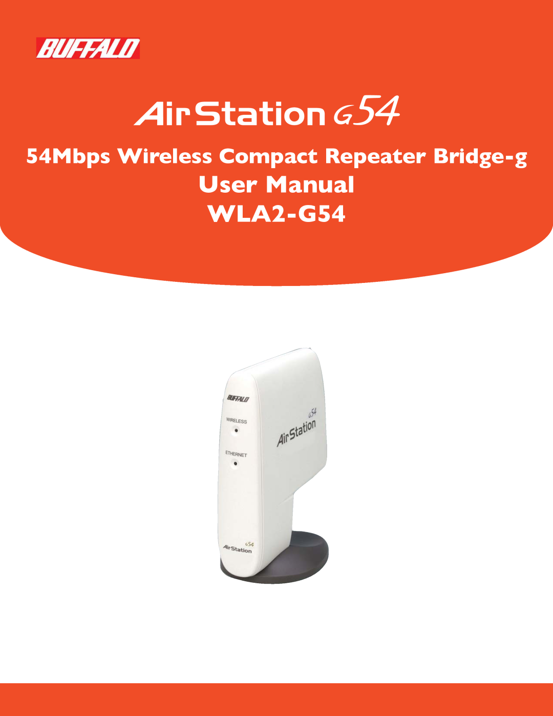 Buffalo Technology user manual User Manual WLA2-G54, 54Mbps Wireless Compact Repeater Bridge-g 