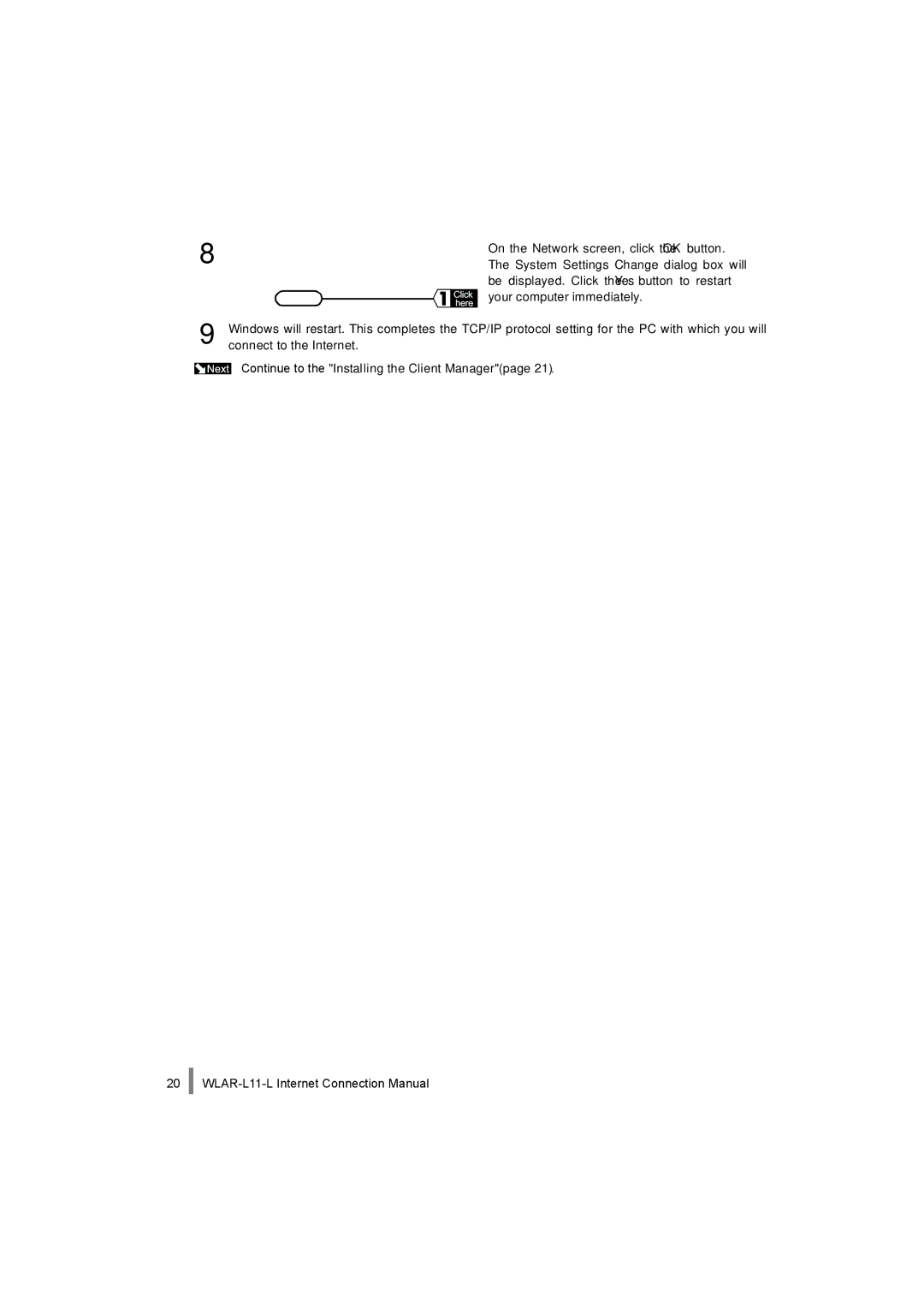 Buffalo Technology WLAR-L11-L manual On the Network screen, click the OK button 