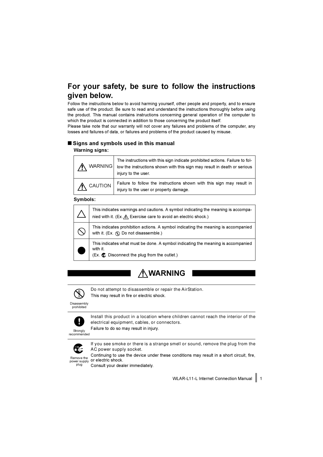 Buffalo Technology WLAR-L11-L Signs and symbols used in this manual, Symbols 