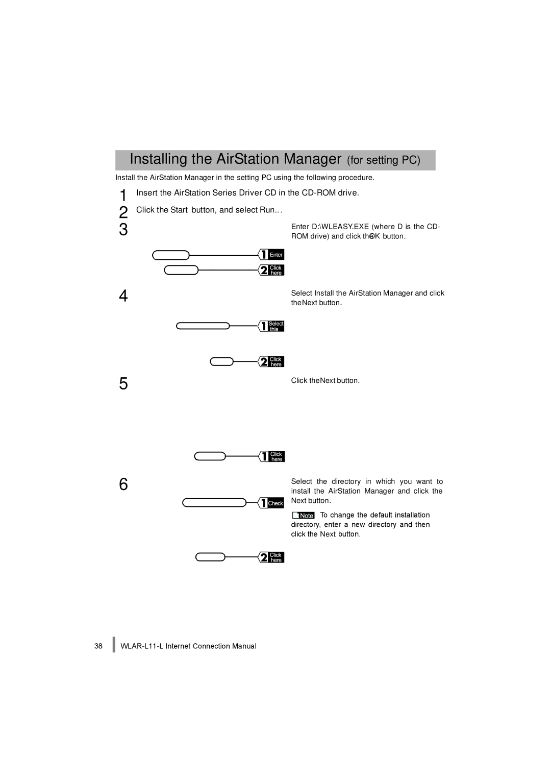 Buffalo Technology WLAR-L11-L manual Installing the AirStation Manager for setting PC 