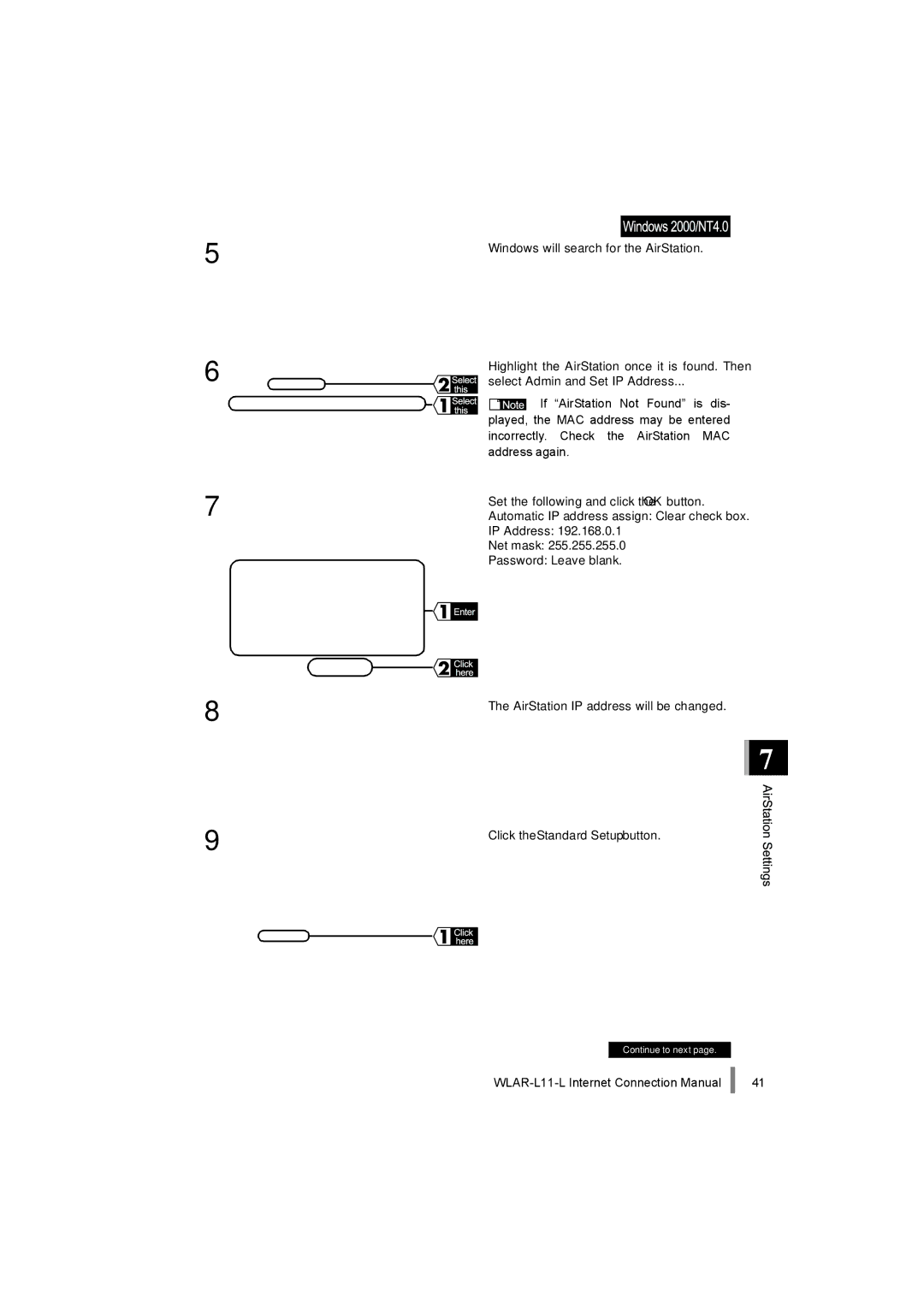 Buffalo Technology WLAR-L11-L manual Continue to next 