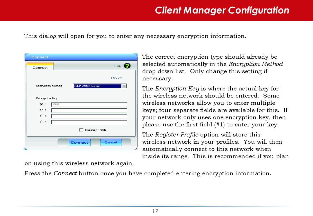 Buffalo Technology WLI-CB-AG108HP user manual Client Manager Configuration 