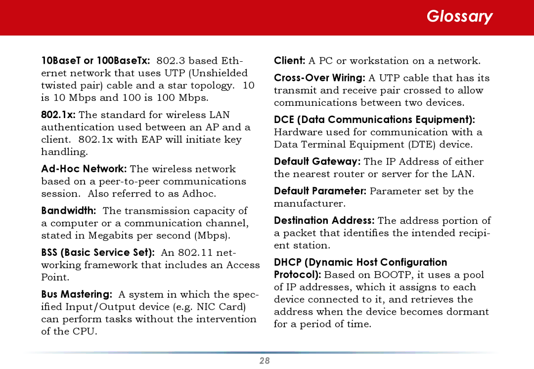 Buffalo Technology WLI-CB-AG108HP user manual Glossary 