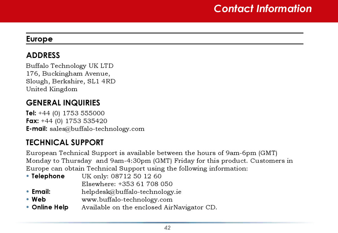 Buffalo Technology WLI-CB-AG300NH user manual Europe 