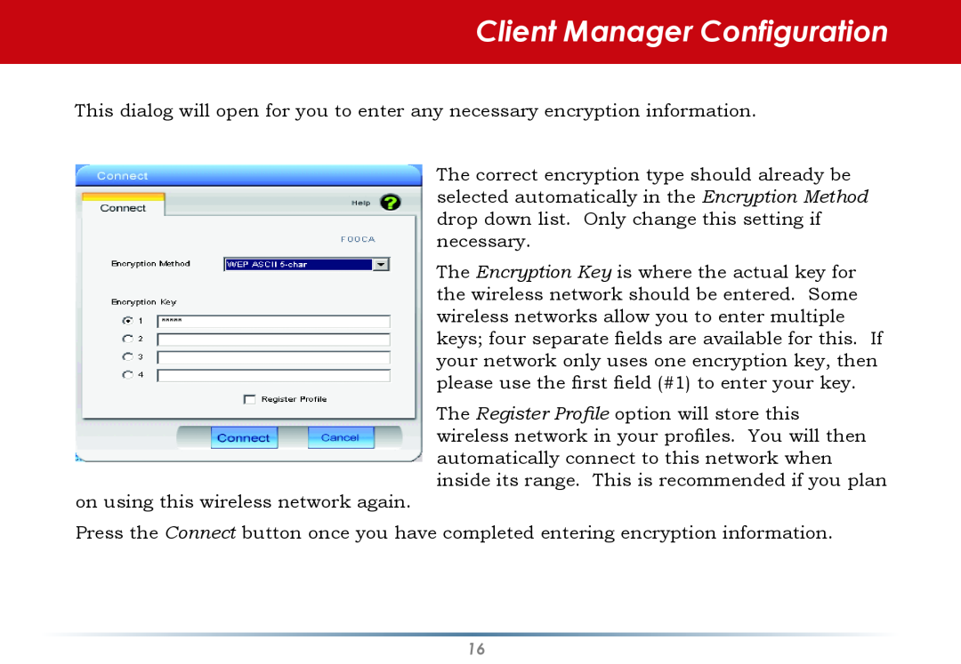Buffalo Technology WLI-CB-AG300NH user manual Client Manager Configuration, on using this wireless network again 