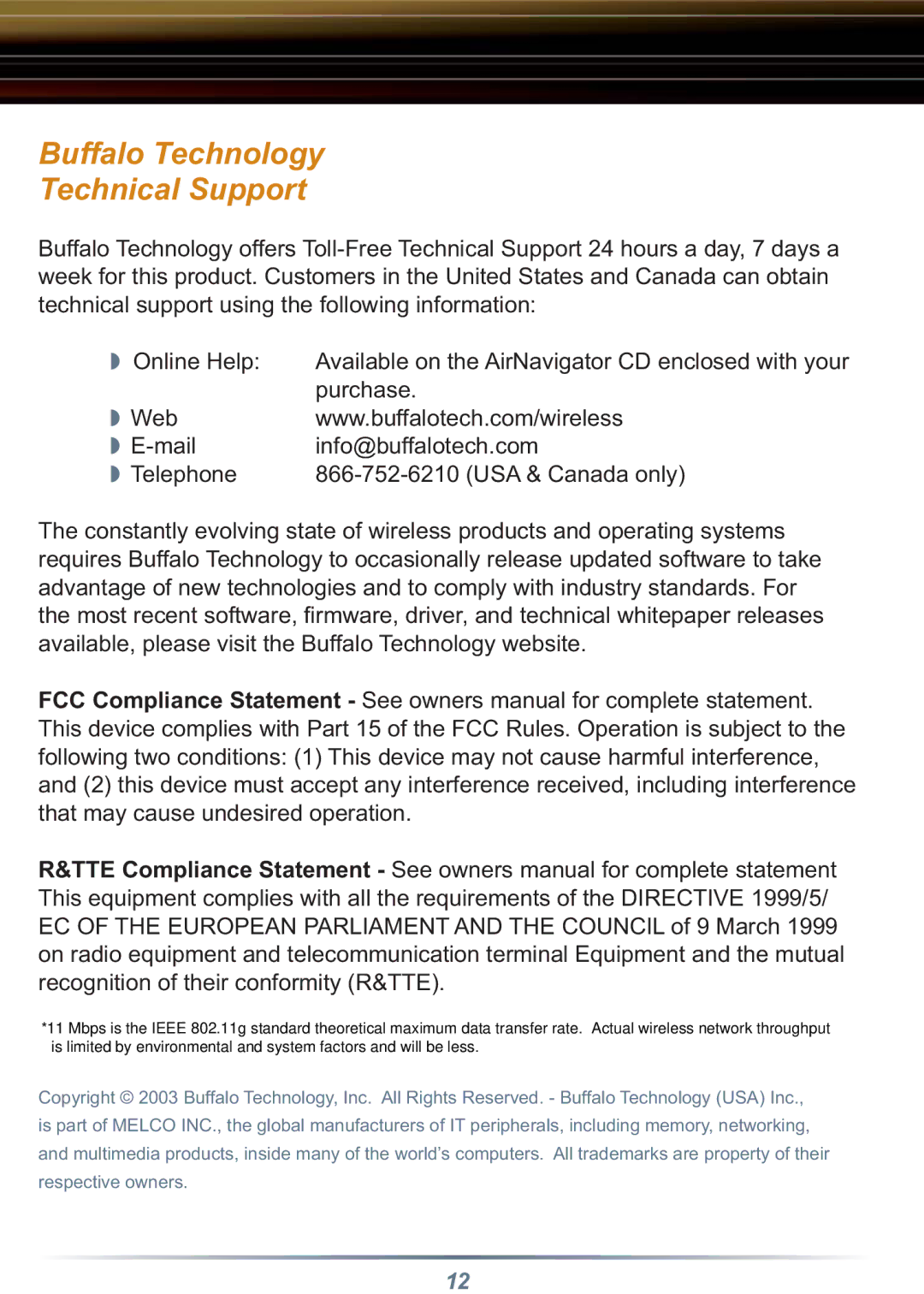 Buffalo Technology WLI-CB-B11 setup guide Buffalo Technology Technical Support 