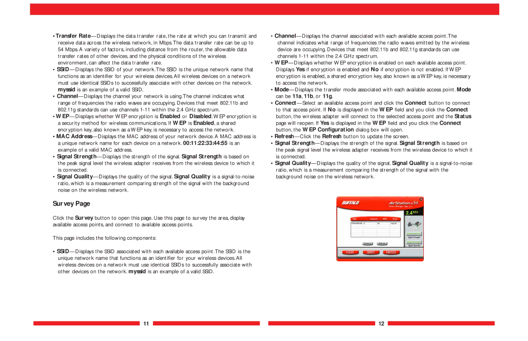 Buffalo Technology WLI-CB-G54A user manual Survey 