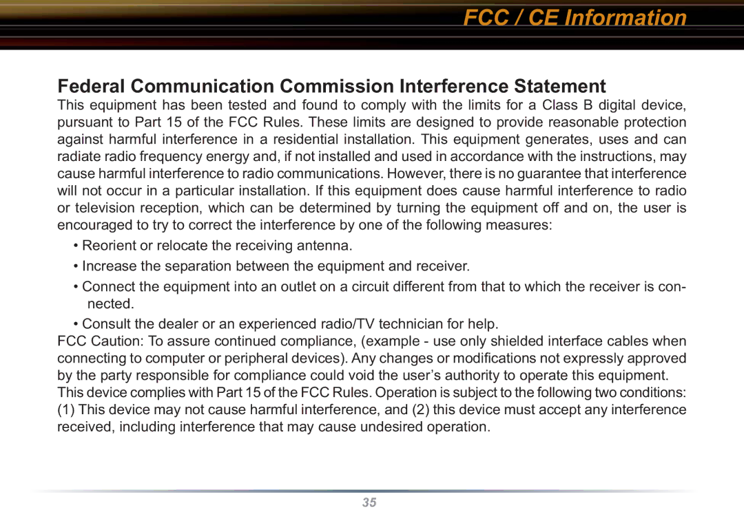 Buffalo Technology WLI-CB-G54L user manual FCC / CE Information, Federal Communication Commission Interference Statement 