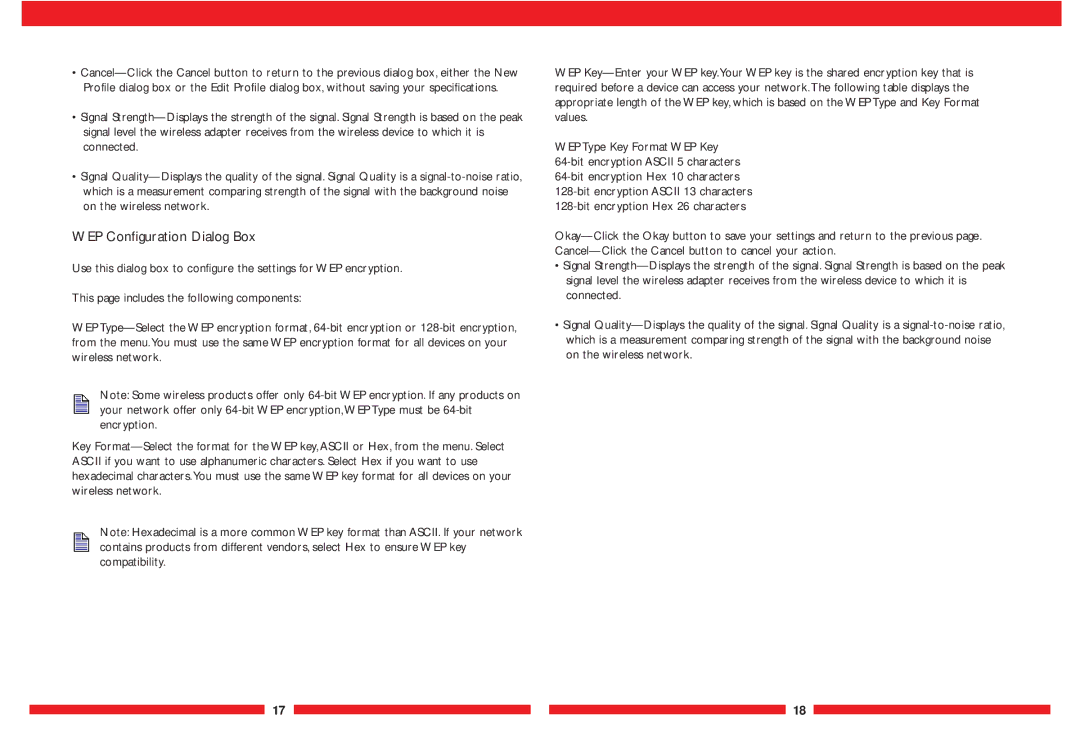 Buffalo Technology WLI-PCI-G54 user manual WEP Configuration Dialog Box 