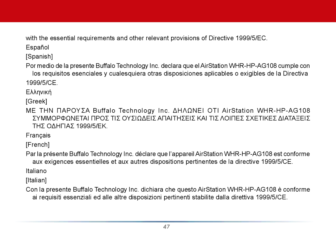 Buffalo Technology WLI-U2-AG108HP user manual Français French 