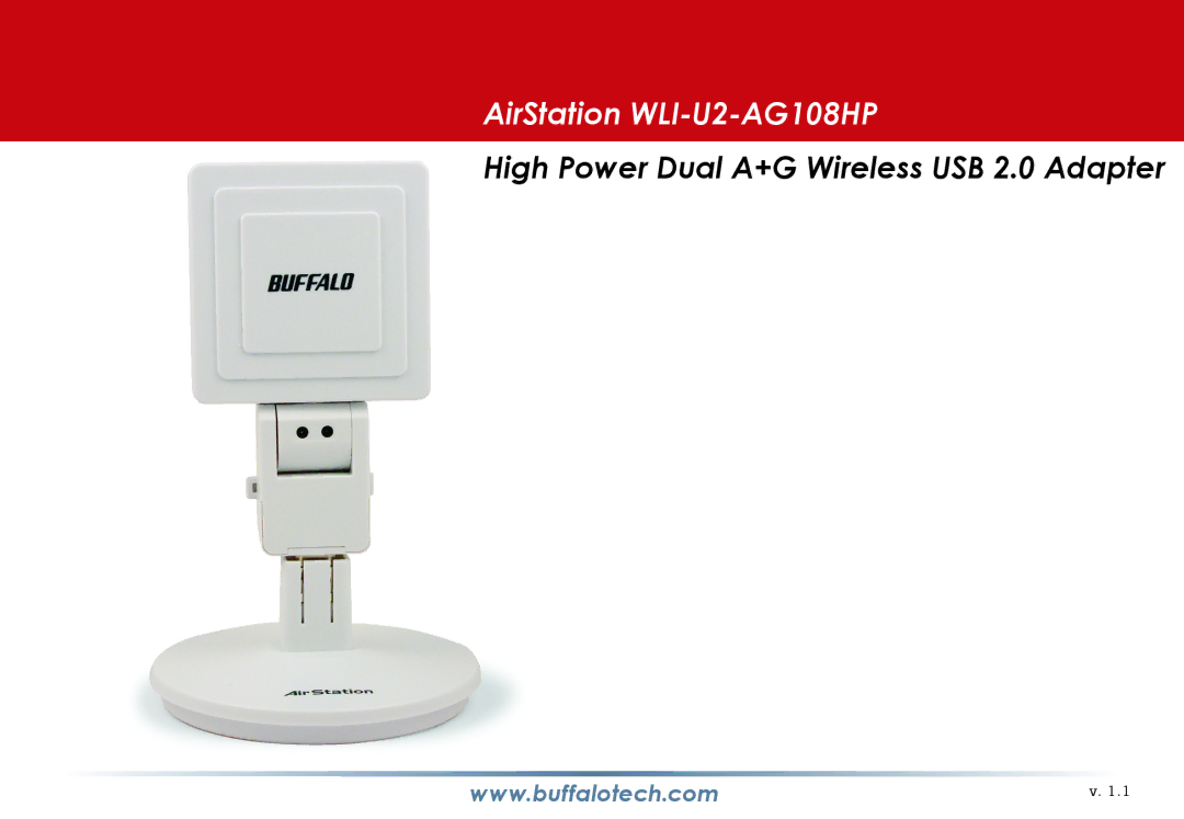 Buffalo Technology user manual AirStation WLI-U2-AG108HP Wireless 54 Mbps 