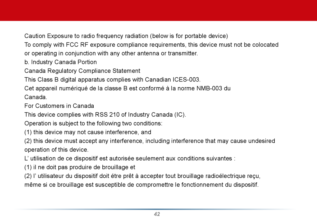 Buffalo Technology WLI-U2-AG108HP user manual b. Industry Canada Portion Canada Regulatory Compliance Statement 