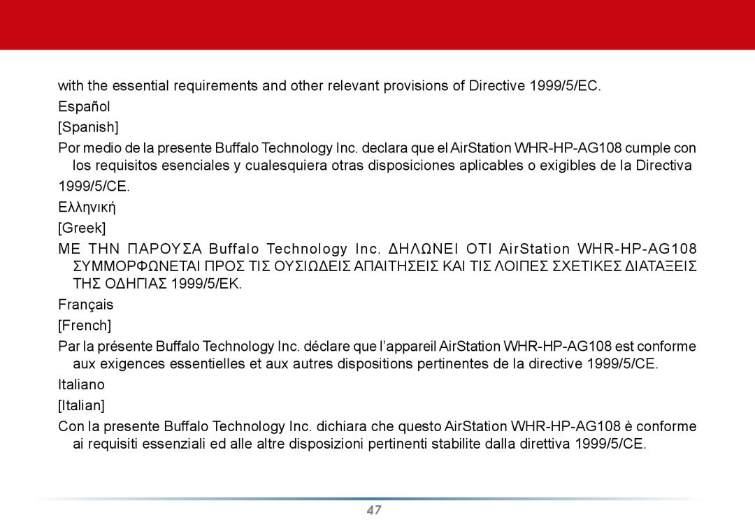 Buffalo Technology WLI-U2-AG108HP user manual Spanish 