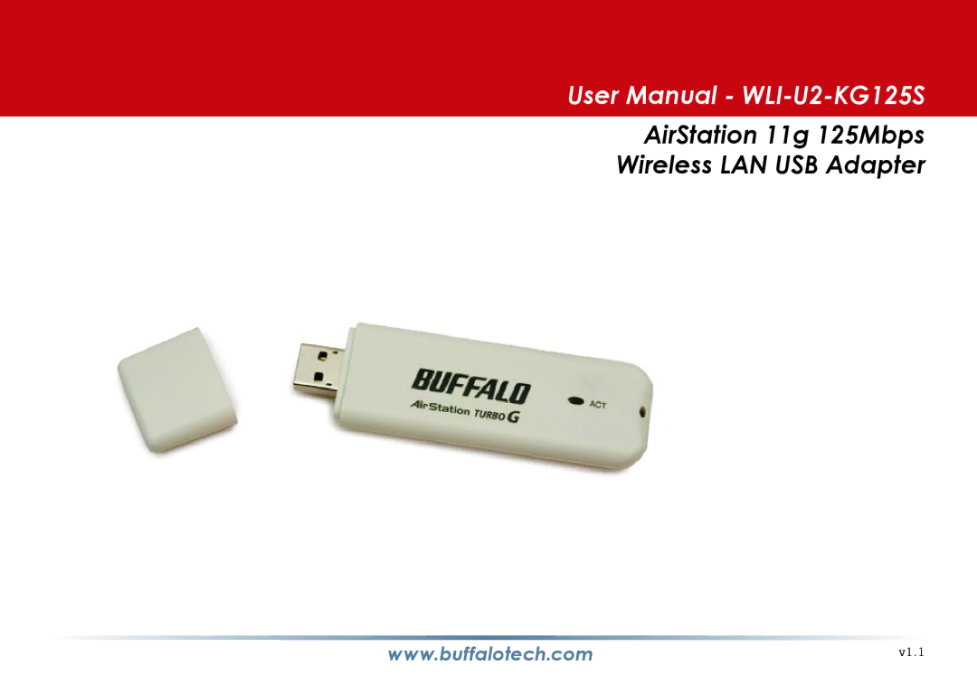 Buffalo Technology WLI-U2-KG125S user manual WLI2-USB-G54 