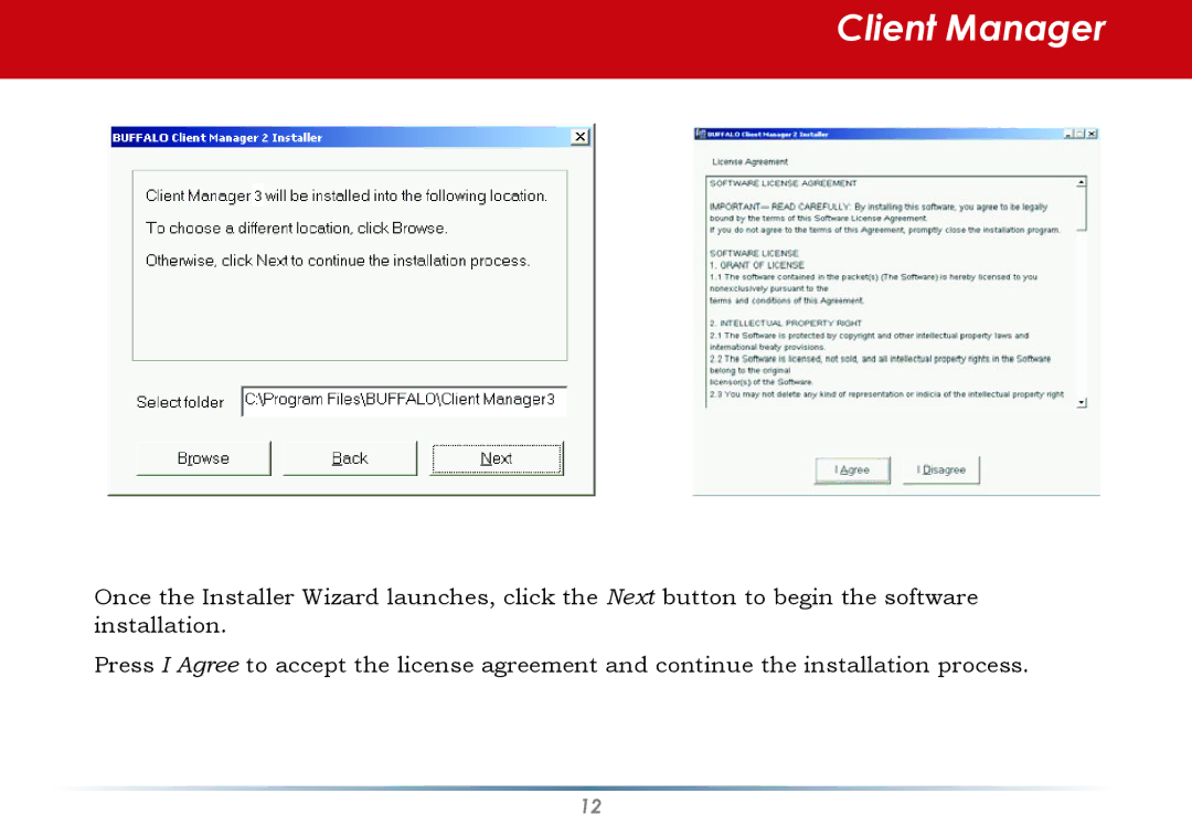 Buffalo Technology WLI-U2-KG125S user manual Client Manager 