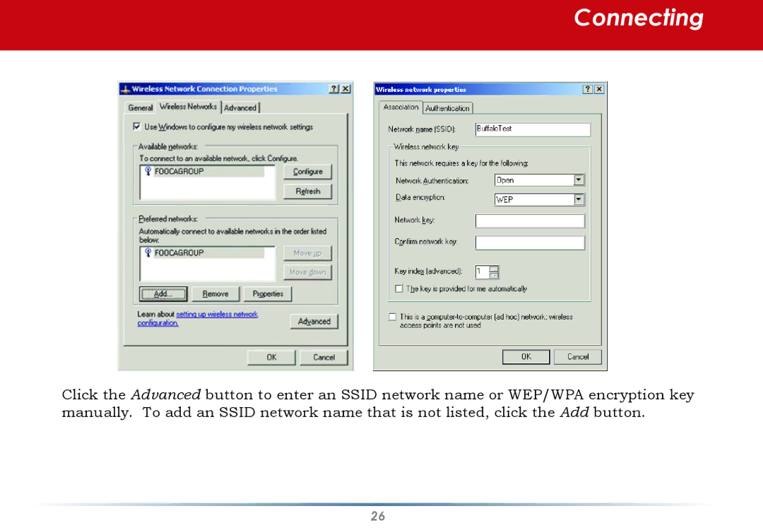 Buffalo Technology WLI-U2-KG125S user manual Connecting 