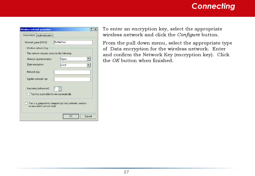 Buffalo Technology WLI-U2-KG125S user manual Connecting 