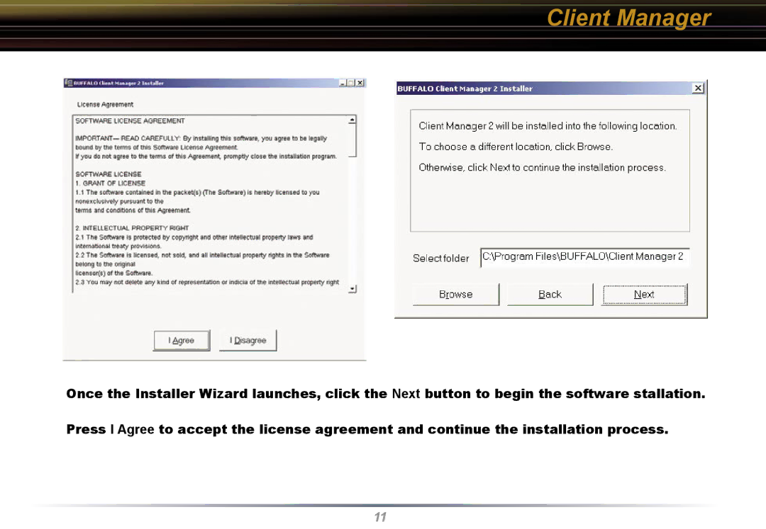 Buffalo Technology WLI-U2-KG54 user manual Client Manager 