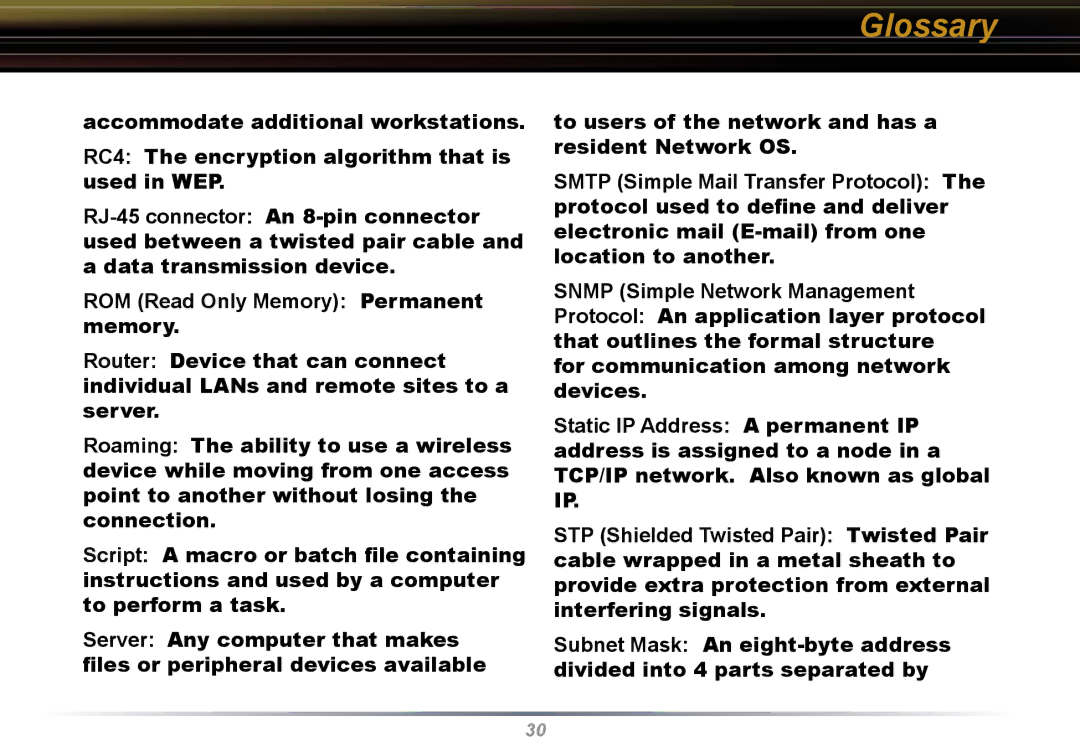 Buffalo Technology WLI-U2-KG54 user manual Glossary 