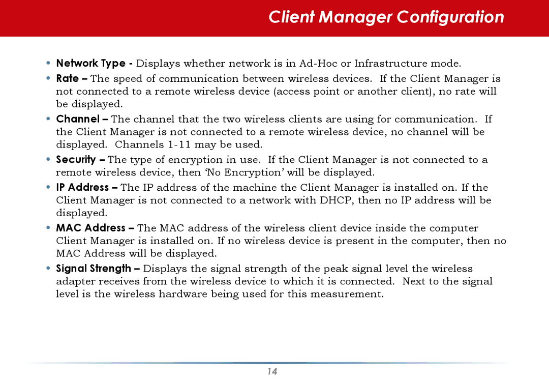 Buffalo Technology WLI-U2-SG54HG user manual Client Manager Configuration 