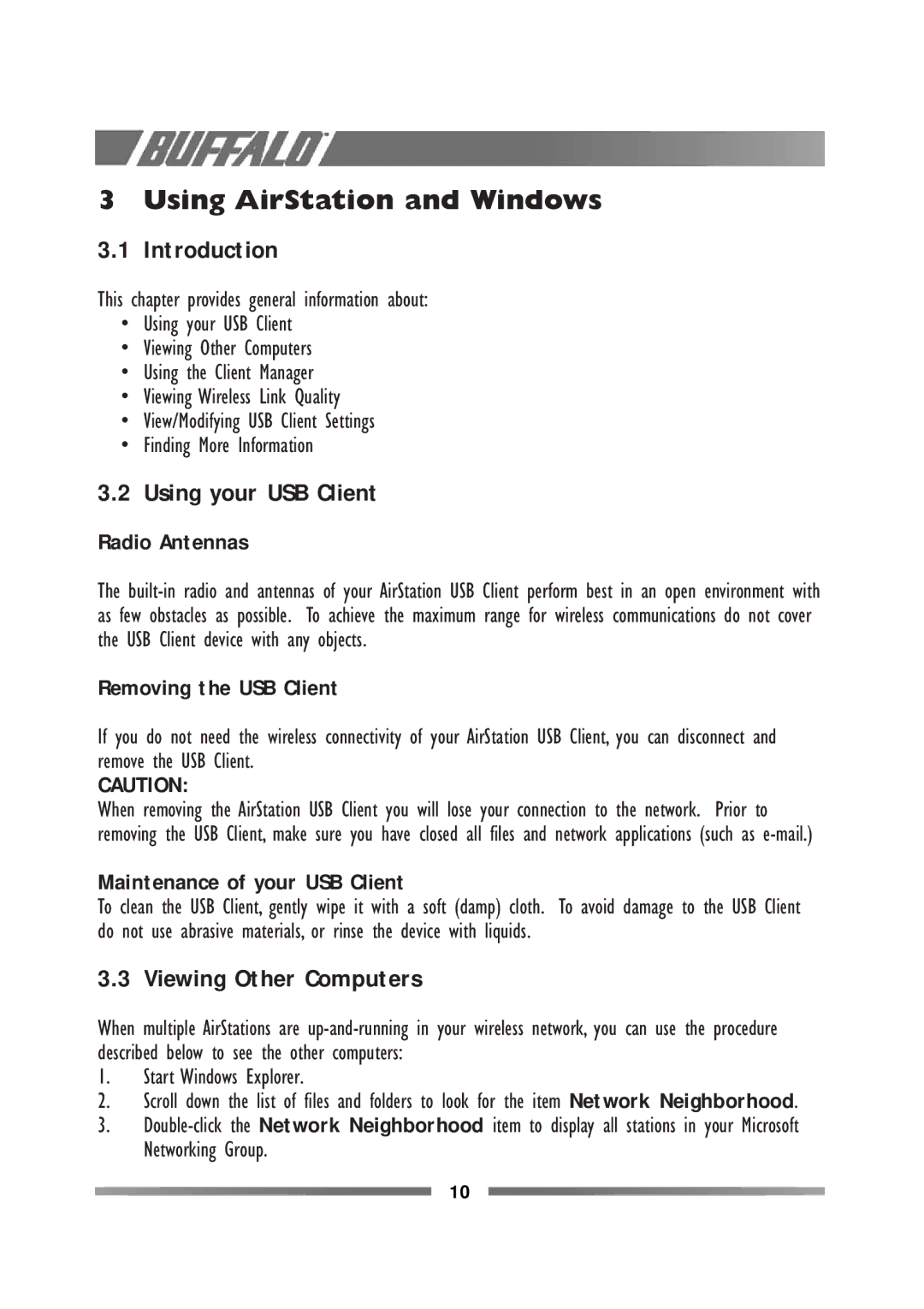 Buffalo Technology WLI-USB-L11G Using AirStation and Windows, Introduction, Using your USB Client, Viewing Other Computers 