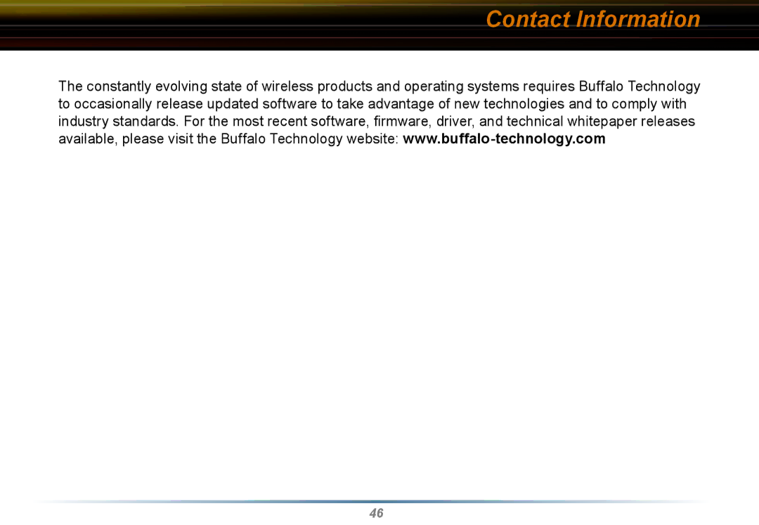 Buffalo Technology WLI2-CB-G54L manual Contact Information 