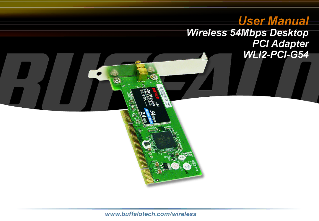 Buffalo Technology user manual Wireless 54Mbps Desktop PCI Adapter WLI2-PCI-G54 