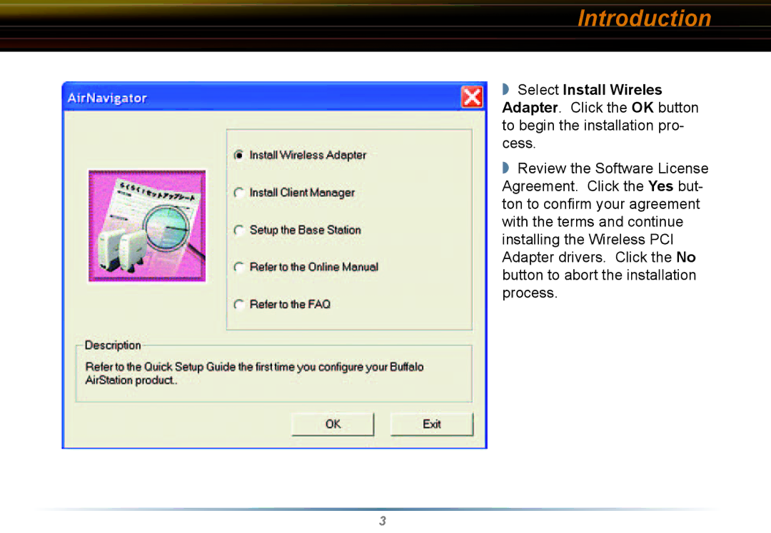 Buffalo Technology WLI2-PCI-G54 user manual Introduction 